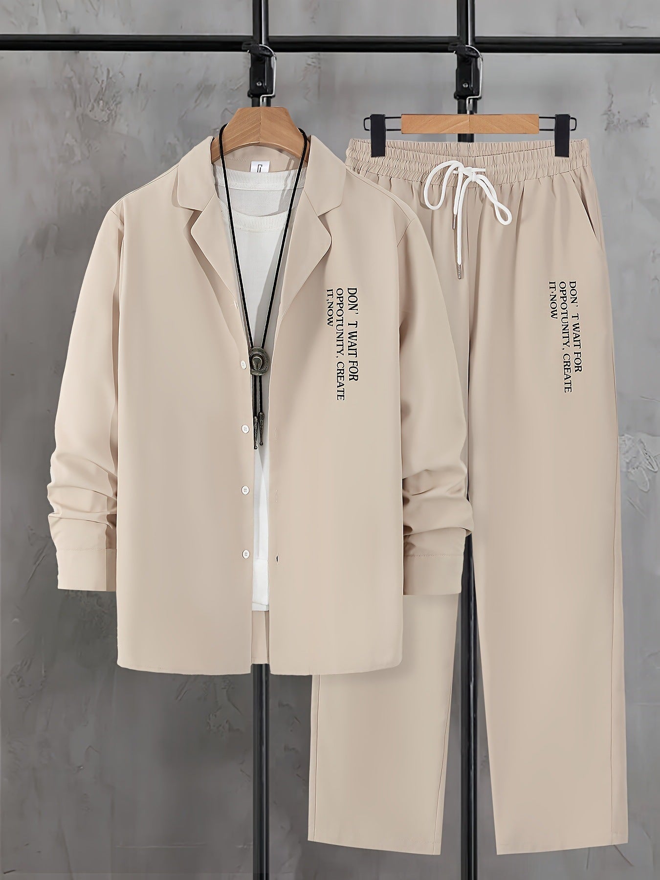 Fashion Trend Color Gradient Long Sleeve Shirt Trousers Suit