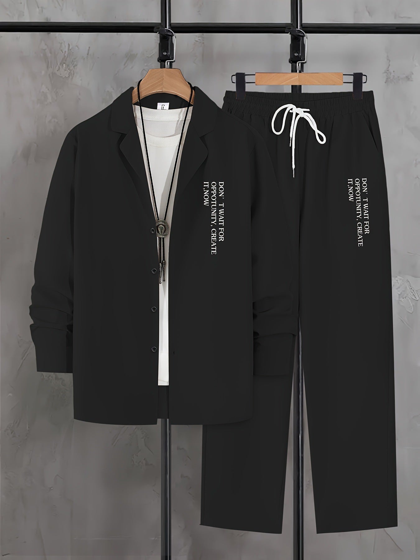 Fashion Trend Color Gradient Long Sleeve Shirt Trousers Suit