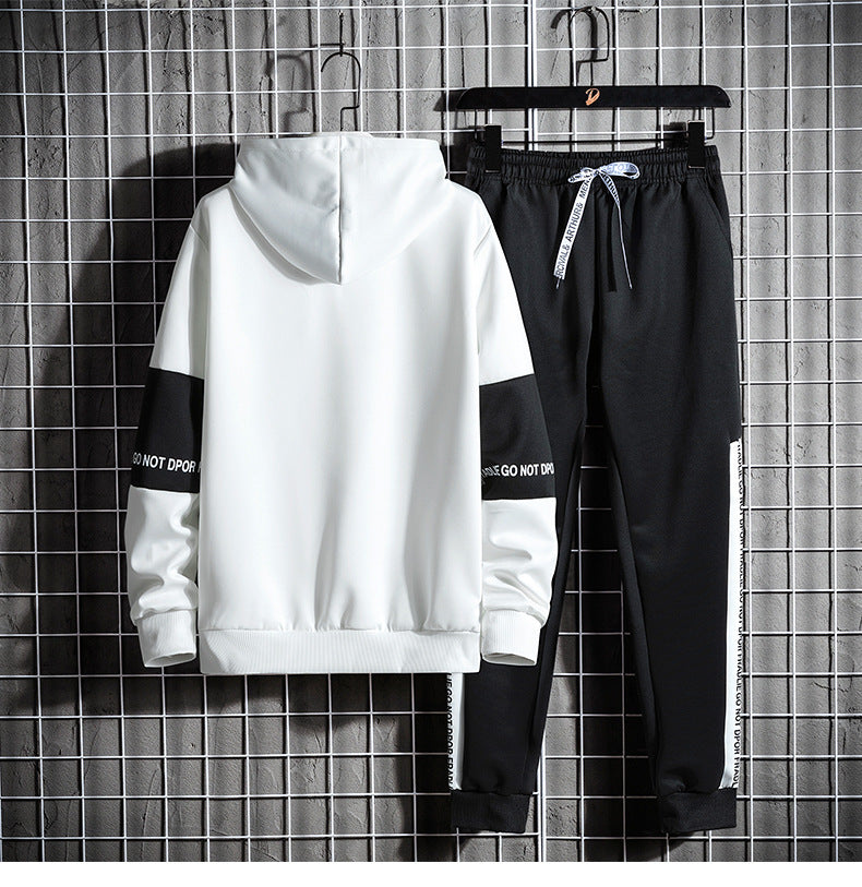 Ethnic Style Men's Hooded Sweater Slim Fit Ninth Pants Sports Suit