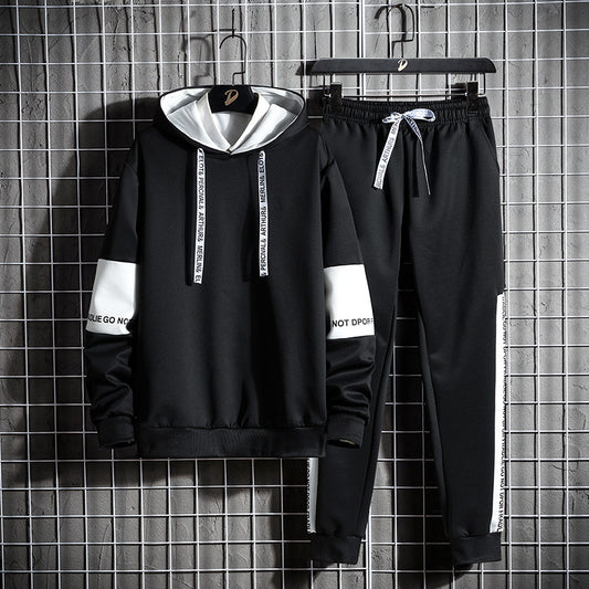 Ethnic Style Men's Hooded Sweater Slim Fit Ninth Pants Sports Suit